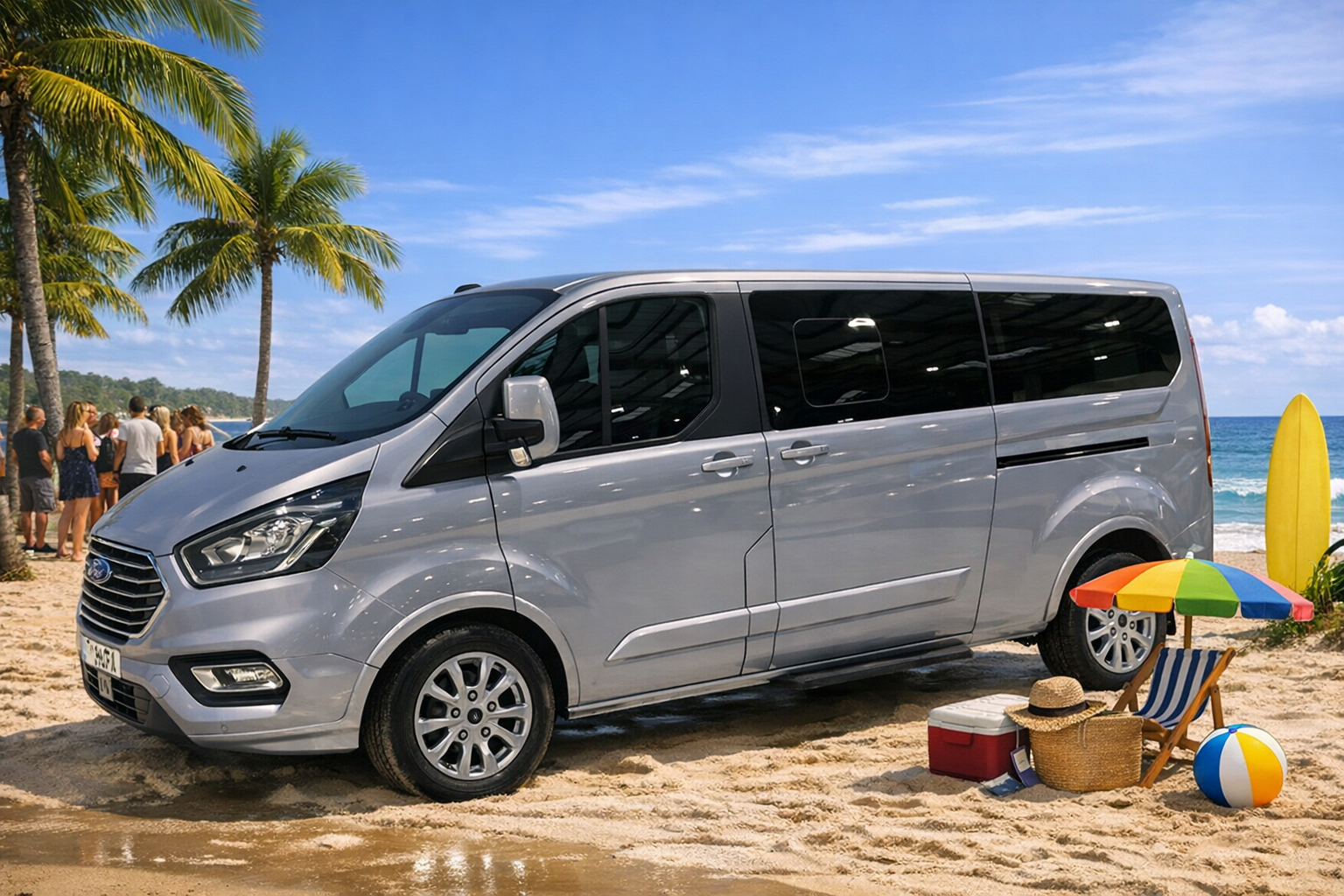 DHF Travel vehicle parked by the coast